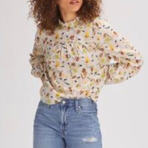 Basin and Range Women’s Organic Cotton Floral Yoke Shirt NWT Size XL